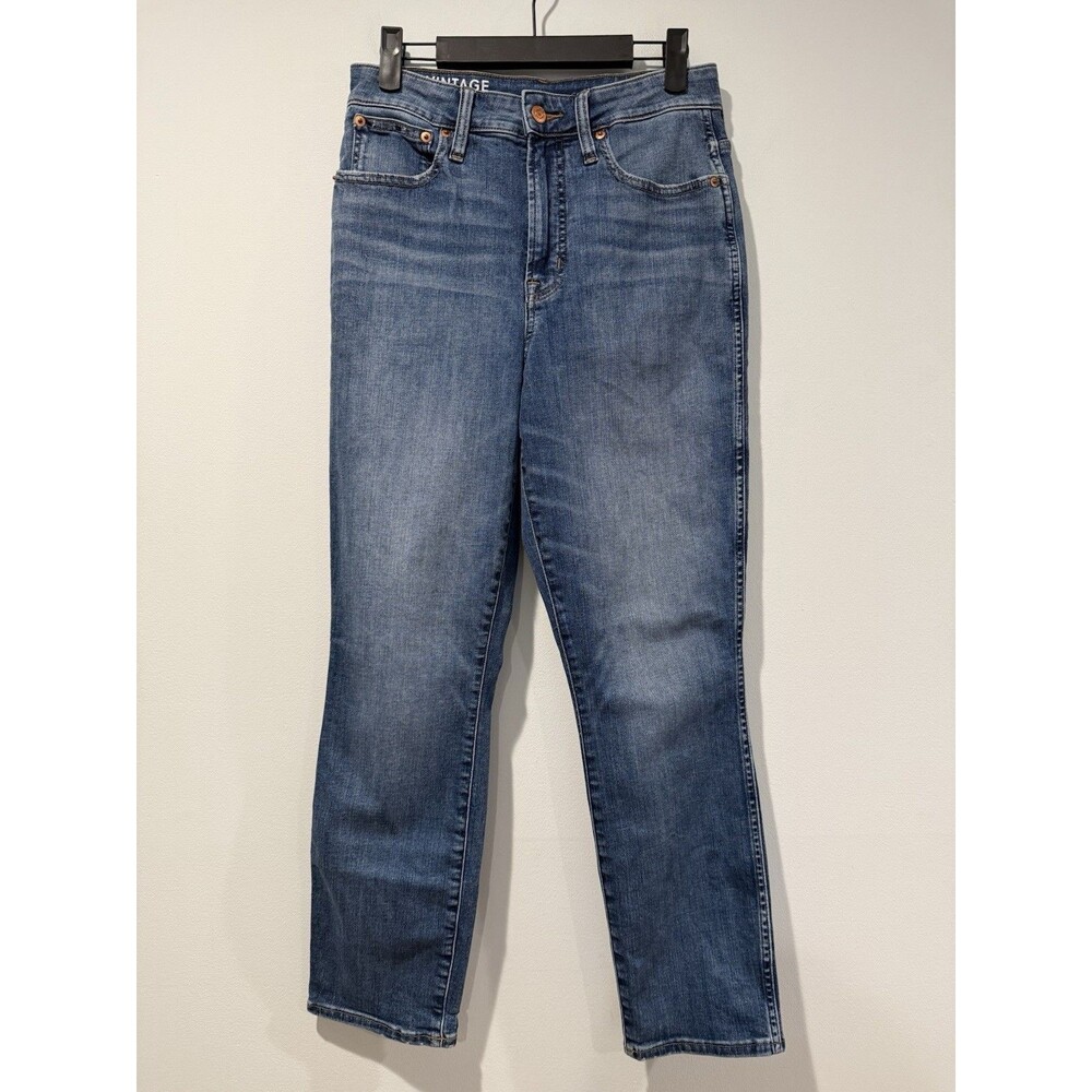 J Crew Vintage Slim Straight Jeans Women 27** High Rise Stretch Travel Vacation